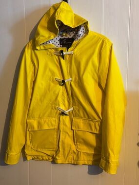 I5 apparel Yellow Hooded Jacket with Polka Dot Lining